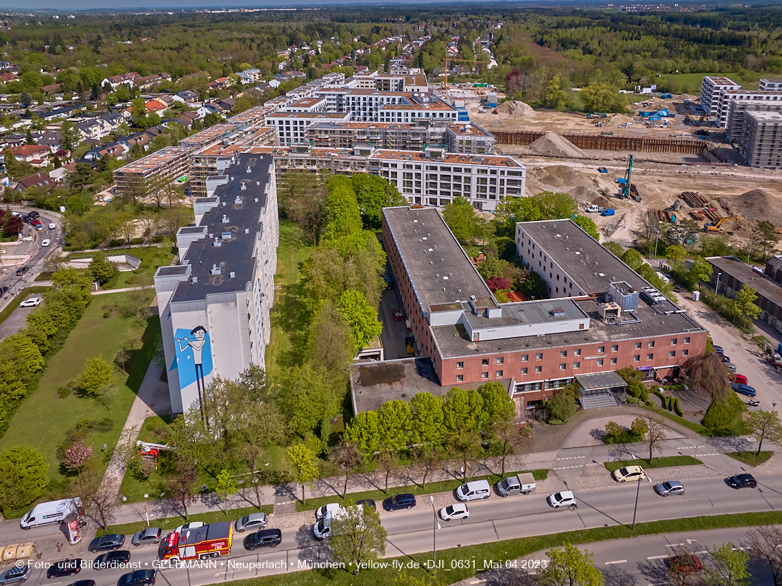 04.05.2023 - Luftbilder vom Alexisqaurtier und Pandion Verde in Neuperlach